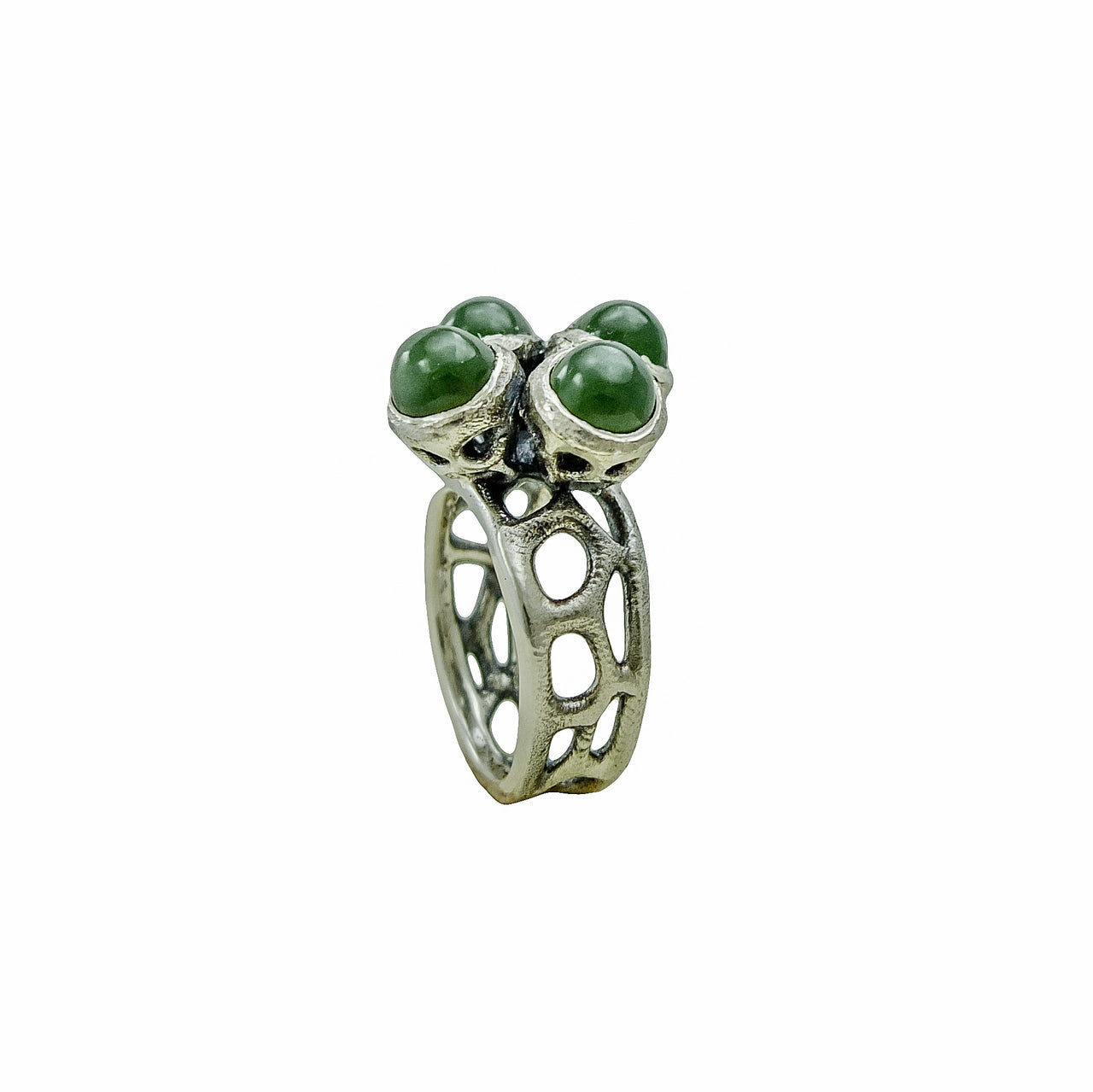 Green Lichen Silver Ring | Redmānuka | nz jewellery