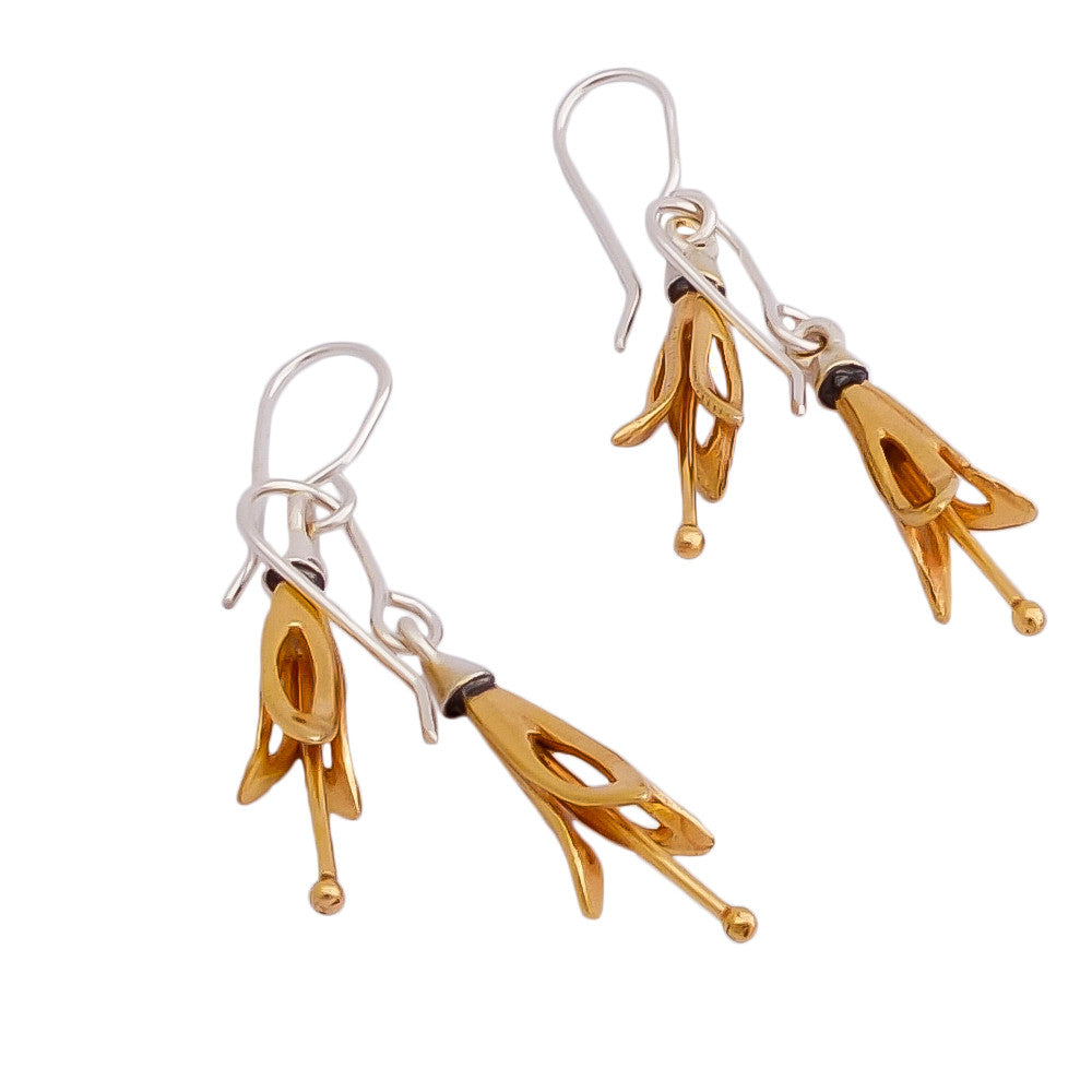 <img src="yellow-harakeke-silver-earrings.jpg" alt="A pair of yellow harakeke inspired silver earrings on a white background">