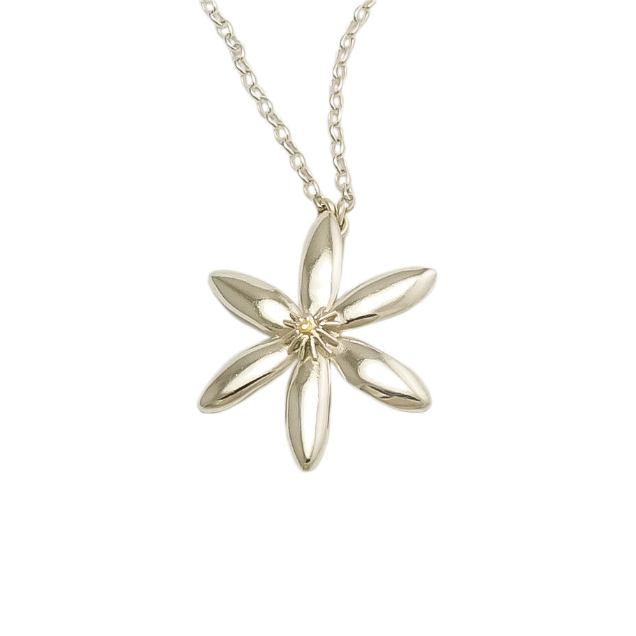 Puawānanga Flower Silver Necklace | pendant necklace | nz jewellery