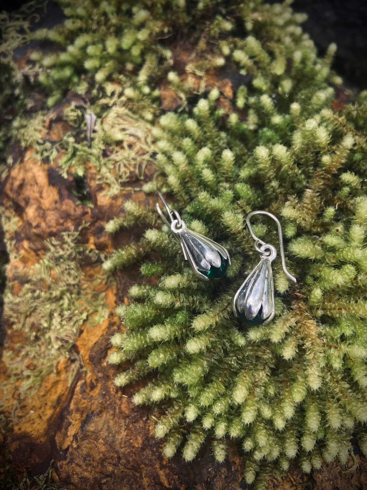 Emerald Blossom Silver earrings | silver earrings | nz jewellery