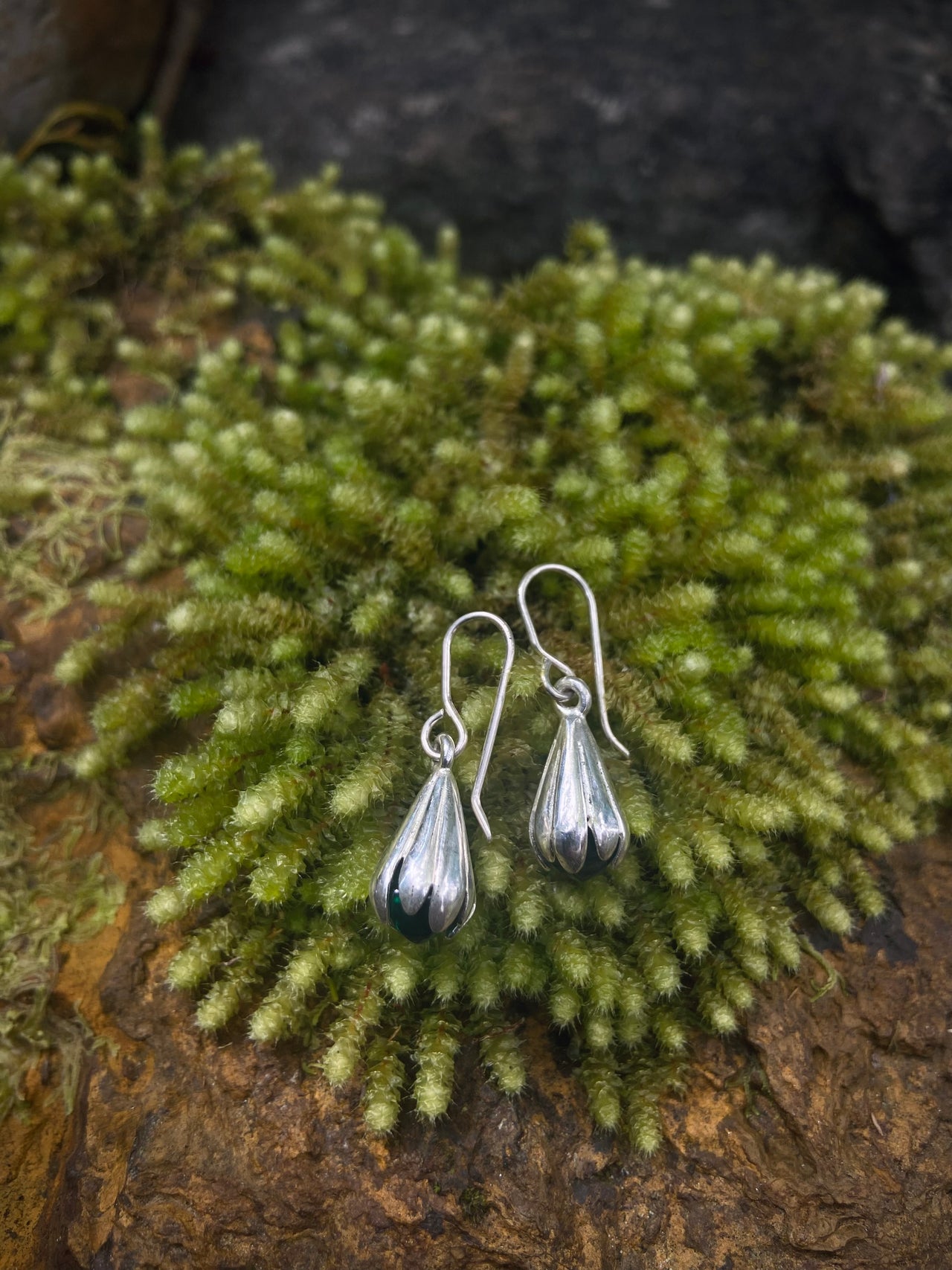 Emerald Blossom Silver earrings | silver earrings | nz jewellery