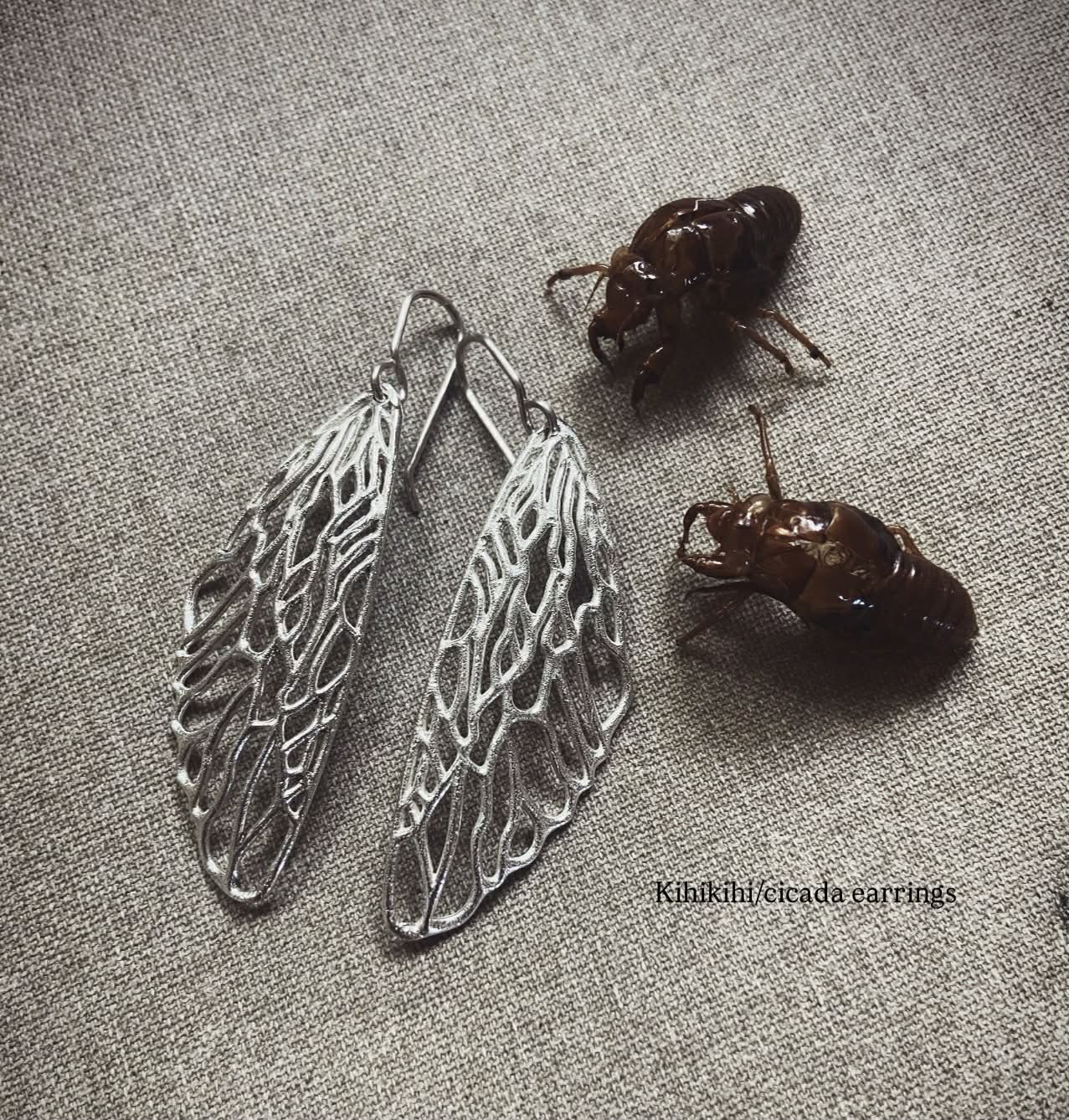 Kikihi earrings — NZ handmade silver insect jewellery