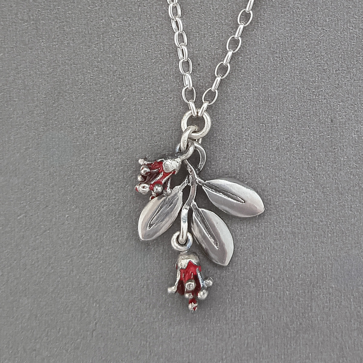 Pōhutukawa Blossom and Leaf Necklace