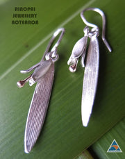 Tui's Nectar Silver and Gold  Earrings original nz design by martyn milligan rinopai parapara golden bay nelson