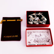 Birdsong Bracelet Gift boxed sterling silver gold sapphire garnet by martyn milligan jeweller Redmanuka golden bay nz
