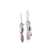Koromiko Spring Bud & Leaf Silver Earrings by nz jewellery designer Martyn Milligan 