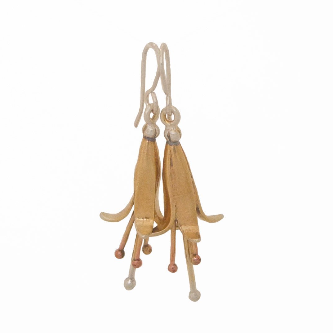 kotukutuku Fuchsia sterling Silver earrings by martyn milligan rinopai golden bay