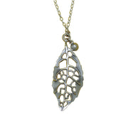 Back view of Heketara Silver Leaf | pendant necklace | nz jewellery