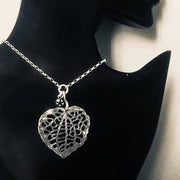 pendant necklace on bust Kawakawa Silver Leaf | pendant necklace | nz jewellery