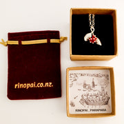 Pohutukawa Blossom Silver Necklace in a Gift Box, by jewellery nz designer Martyn Milligan for Redmanuka