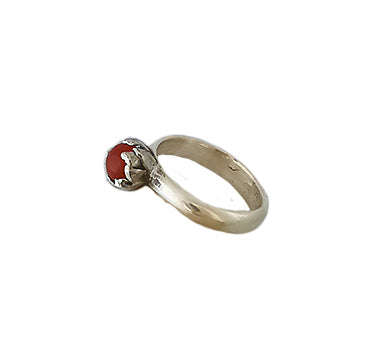 Carnelian Blossom Silver Ring | Redmānuka | nz jewellery